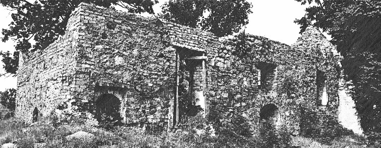 Ruiny kościoła w Szadzku (szkic)